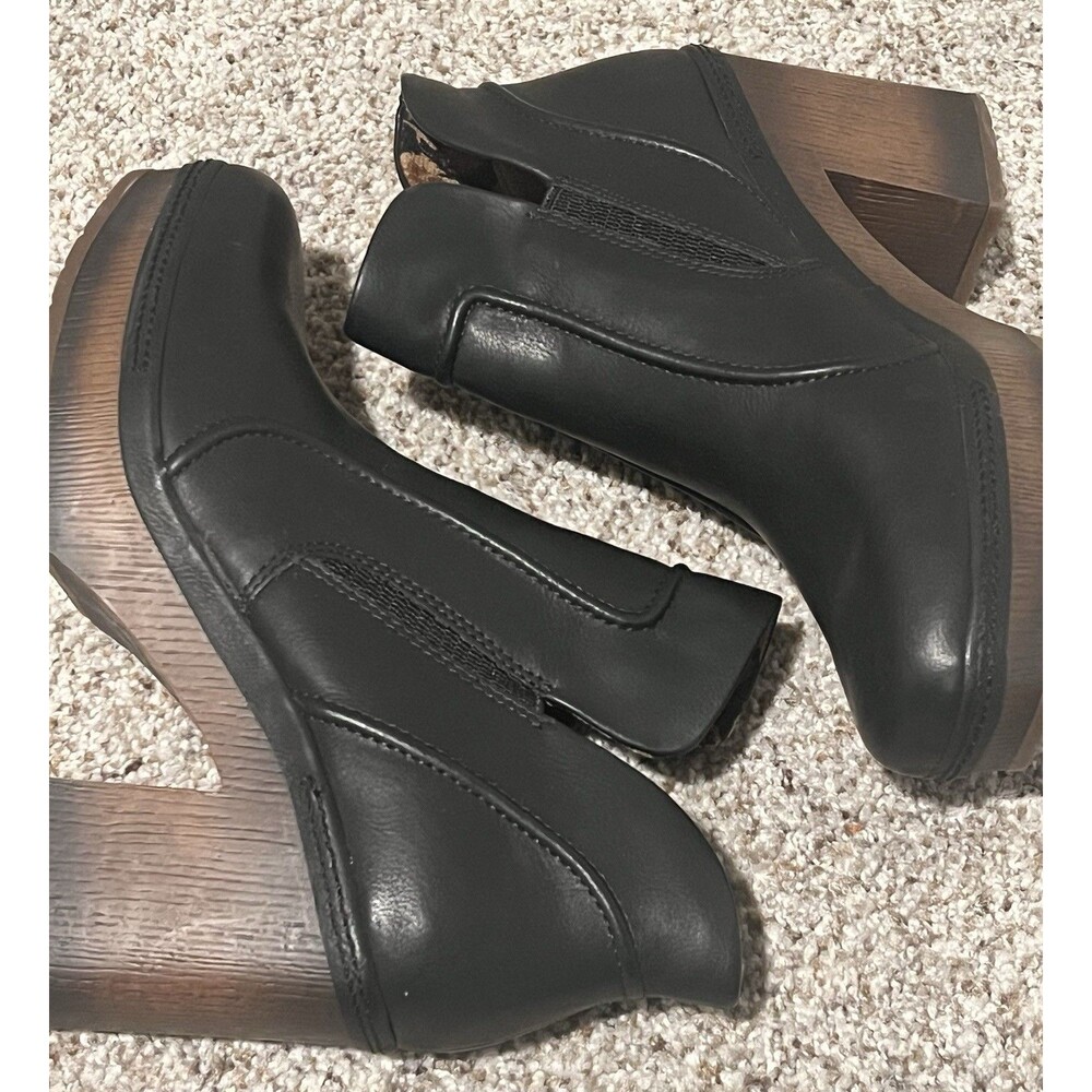 Korks Robin Platform Ankle Boots Womens US Sz 8.5M Black Block Heel KR0013909